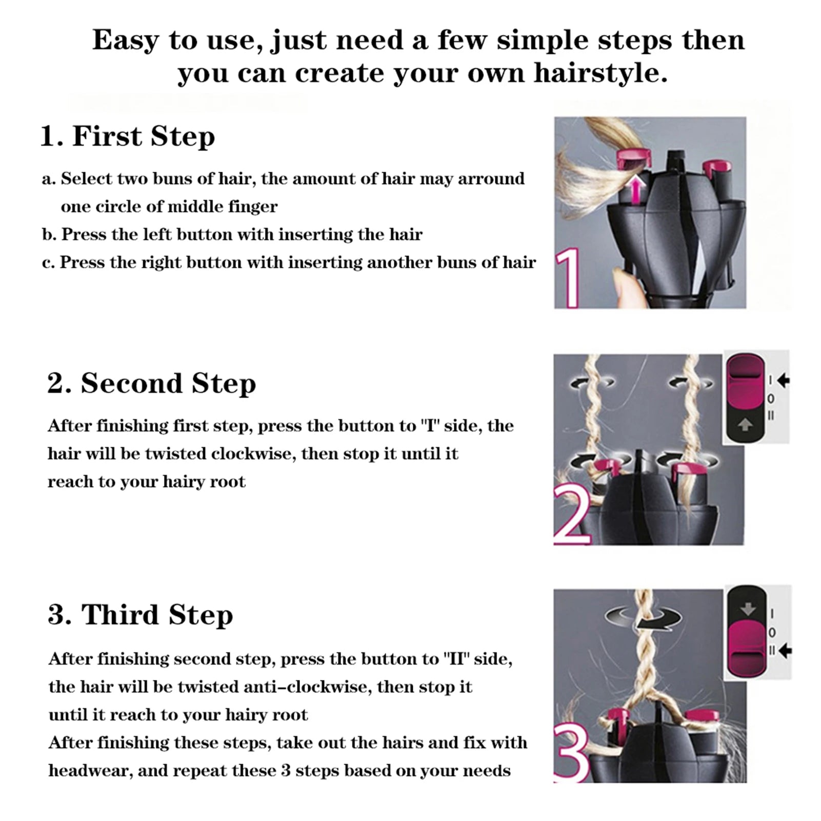 Electric Hair Braider Automatic Twist Braider Knitting Device Dreadlocks Machine Braiding Hairstyle DIY Magic Hair Styling Tool